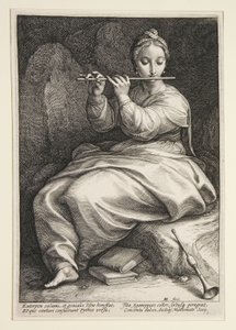 Euterpé, A kilenc múzsa sorozat 6. táblája alkotó: Hendrick Goltzius