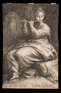 Euterpe, a „Múzsák” sorozatból alkotó: Hendrick Goltzius