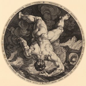 Tantalosz bukása, „A négy égostromló” sorozat 1. lapja alkotó: Hendrick Goltzius