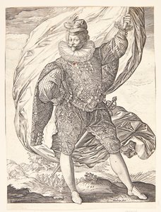 A zászlótartó, jobbra fordulva alkotó: Hendrick Goltzius