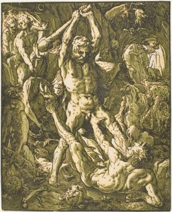 Herkules megöli Cacust alkotó: Hendrick Goltzius