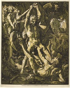 Herkulesz megöli Cacust alkotó: Hendrick Goltzius