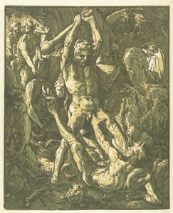 Hercules en Cacus alkotó: Hendrick Goltzius