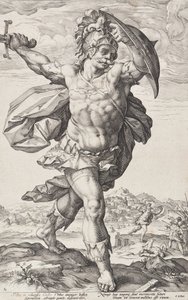 Horatius Cocles (Római hősök, 2. lap) alkotó: Hendrick Goltzius