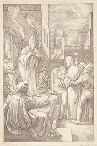 Jézus a tanács előtt alkotó: Hendrick Goltzius
