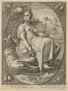 Juno, a „Három istennő” sorozat 3. lapja alkotó: Hendrick Goltzius