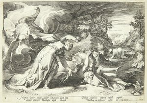 Juno medvévé változtatja Kallistót alkotó: Hendrick Goltzius