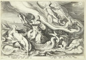 Juno panaszkodik Kallistóról Okeanosnak és Tethysnek alkotó: Hendrick Goltzius