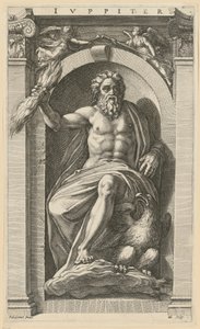 Jupiter, az „Nyolc antik istenség” sorozat 6. lapja alkotó: Hendrick Goltzius