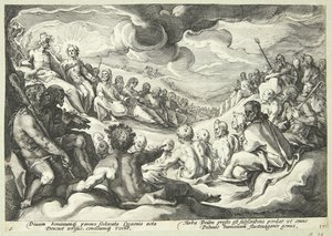 Jupiter tanácskozik az istenekkel a világegyetem elpusztításáról alkotó: Hendrick Goltzius