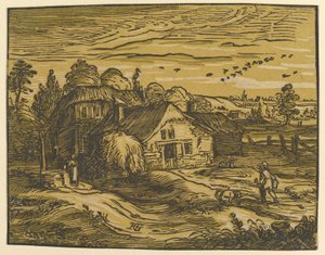 Táj kunyhóval alkotó: Hendrick Goltzius