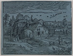 Táj parasztházzal alkotó: Hendrick Goltzius
