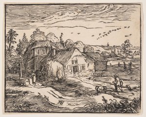 Tájkép egy parasztházzal alkotó: Hendrick Goltzius