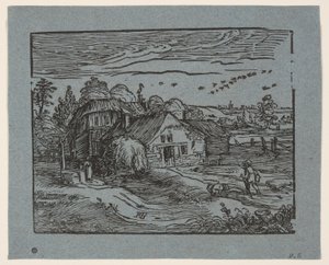 Tájkép egy parasztházzal alkotó: Hendrick Goltzius