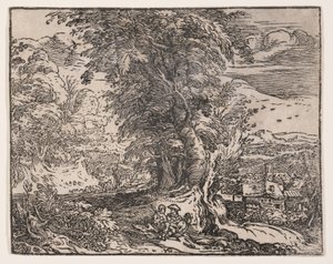 Tájkép egy pásztorpárral alkotó: Hendrick Goltzius