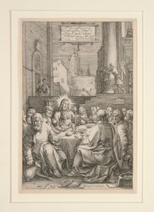 Utolsó vacsora, A szenvedélyből, 1. szám, 12 metszetből álló sorozatban alkotó: Hendrick Goltzius