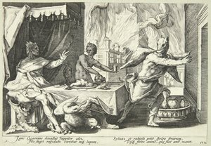 Lykaon farkassá változik alkotó: Hendrick Goltzius