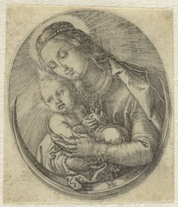 Mária Krisztus gyermekével a félholdban alkotó: Hendrick Goltzius