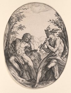 Merkúr és Argus alkotó: Hendrick Goltzius