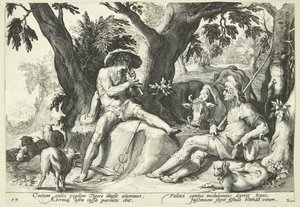 Mercury elaltatja Argust alkotó: Hendrick Goltzius
