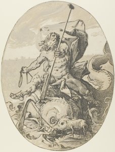 Oceanus, második lemez a Demogorgontól és az istenségektől alkotó: Hendrick Goltzius