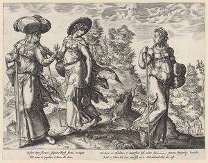 Orpa elhagyja Naomit és Ruthot Ruth története (sorozat címe) alkotó: Hendrick Goltzius