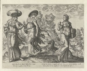 Orpa elhagyja Naomit és Ruthot Ruth története (sorozat címe) alkotó: Hendrick Goltzius