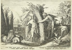Pan és Syrinx alkotó: Hendrick Goltzius
