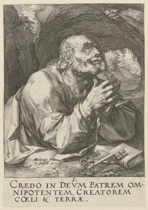 Péter, 1. lap a „Krisztus, a tizenkét apostol és Pál” sorozatból alkotó: Hendrick Goltzius