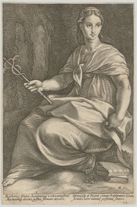 Polühümnia, a „Kilenc múzsa” sorozat 8. lapja alkotó: Hendrick Goltzius