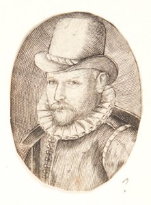 Kalapos férfi portréja, balra fordulva alkotó: Hendrick Goltzius