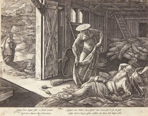 Ruth és Boáz a szérűn alkotó: Hendrick Goltzius