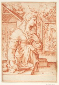 Sarah a konyhában alkotó: Hendrick Goltzius