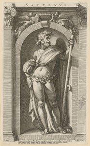 Szaturnusz, az „Nyolc antik istenség” sorozat 1. lapja alkotó: Hendrick Goltzius