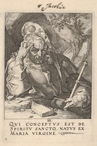 Nagy Szent Jakab, a „Krisztus, az apostolok és Szent Pál a hitvallással” című műből alkotó: Hendrick Goltzius