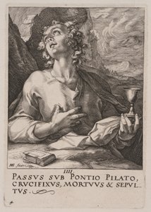 Szent János, Krisztustól, az apostoloktól és Szent Páltól a Hitvallással együtt. alkotó: Hendrick Goltzius