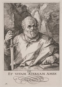 Szent Mátyás, Krisztus, az apostolok és Szent Pál a hitvallással alkotó: Hendrick Goltzius