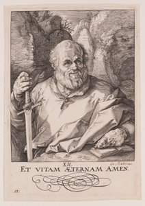 Szent Mátyás, Krisztus, az apostolok és Szent Pál a hitvallással alkotó: Hendrick Goltzius