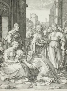 A háromkirályok imádása alkotó: Hendrick Goltzius