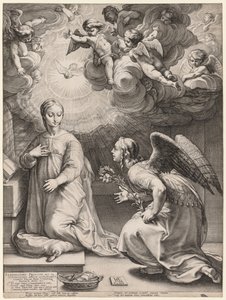 Az Angyali üdvözlet alkotó: Hendrick Goltzius