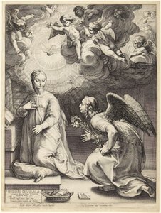 Az angyali üdvözlet alkotó: Hendrick Goltzius