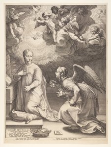 Az örömhírdetés, Krisztus születése és korai élete című könyvből alkotó: Hendrick Goltzius