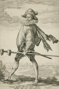 A gyalogság kapitánya balra menetel alkotó: Hendrick Goltzius