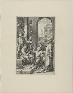 A töviskoronázás, hetedik lemez Krisztus szenvedéséből alkotó: Hendrick Goltzius