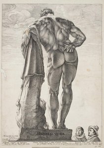 The Farnese Hercules   1273050   hu       hungarian Successfully Translated  Original: Add 15269 f.178v Cavalry setting light to buildings with flaming torches; a nun protecting her abbey from a soldier, c.1380 Translat: Add 15269 f.178v Cavalry setting li alkotó: Hendrick Goltzius