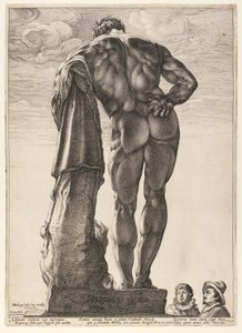A Farnese Hercules, a Három híres antik szoborból Rómában alkotó: Hendrick Goltzius