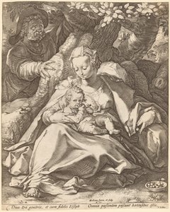 A Szent Család egy cseresznyefa alatt alkotó: Hendrick Goltzius