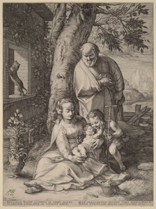 A Szent Család a gyermek Keresztelő Szent Jánossal alkotó: Hendrick Goltzius