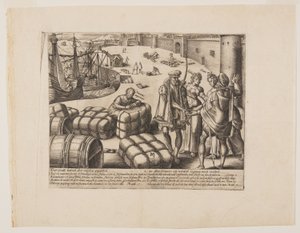 A tudatlan közjegyző, a Litis Abusus (A jog visszaélései) című könyvből. alkotó: Hendrick Goltzius