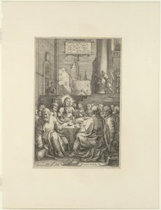 Az utolsó vacsora, első tányér a Krisztus szenvedéséből alkotó: Hendrick Goltzius